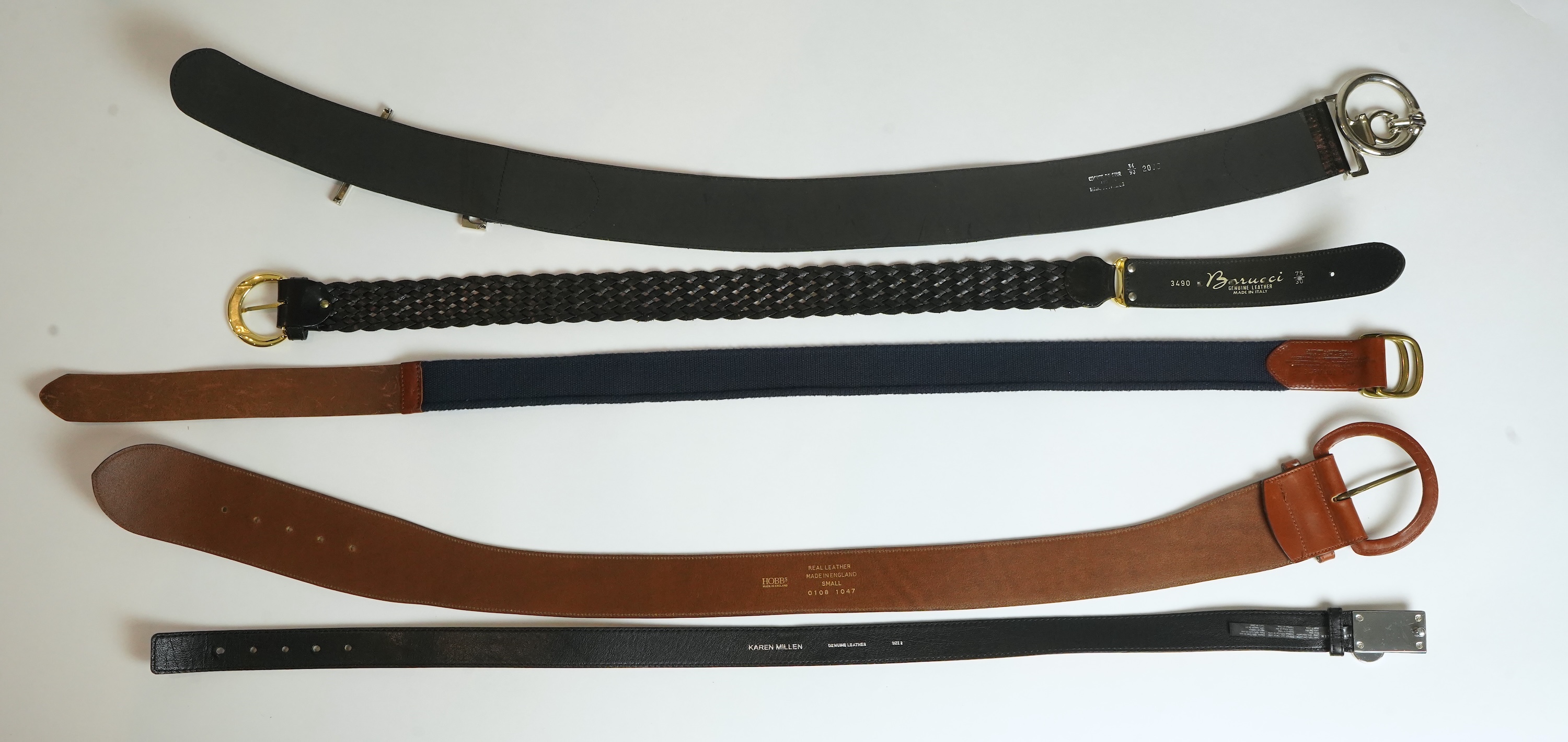 Five lady's belts